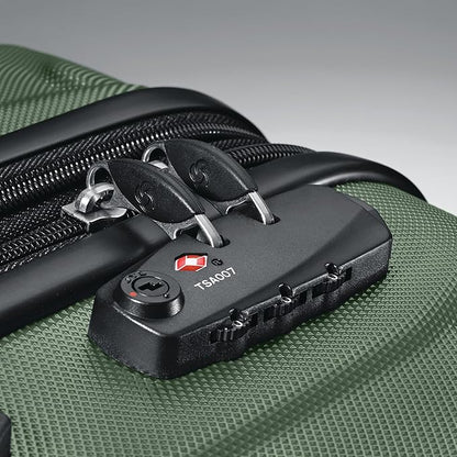 Samsonite Omni PC Hardside Expandable Luggage with Spinner Wheels, Checked 24-Inch, Army Green