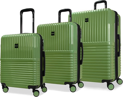 World Traveler Dejuno Tonal 3-Piece Polycarbonate Lightweight Hardside Expandable Spinner Luggage Set with TSA Lock - Matcha