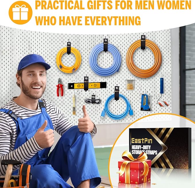 Stocking Stuffers for Men Storage Straps - Extension Cord Organizer Holder Gadgets for Men Cable Wrap Keeper for Hoses Rope Garage Cord Organizers Tools for Men Gifts for Men Who Have Everything