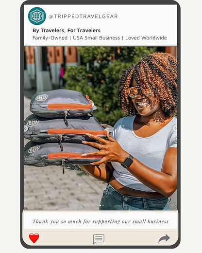 Compression Packing Cubes Set for Travel - Lightweight, Durable Clothes Organizer for Carry-On Luggage and Suitcases by TRIPPED Travel Gear