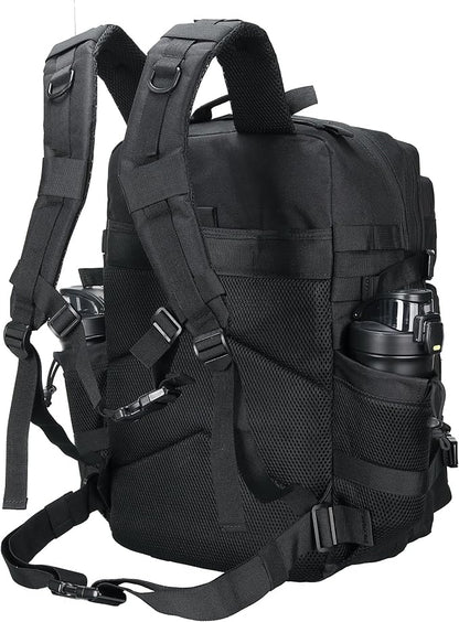 45L Tactical Assault Backpack 3 day assault pack with Molle Waterproof backpack Rucksack for Tactical Backpacks (Black)