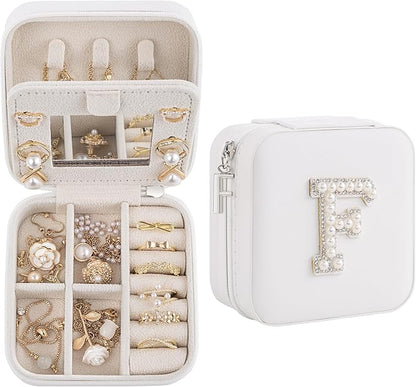 Birthday Gifts For Women, Initial Jewelry Box, Travel Jewelry Case, Gifts for Wife Girlfriend, Small Travel Jewelry Organizer, Gift for Girls, Graduation Gifts for Her, Bridesmaid Gifts