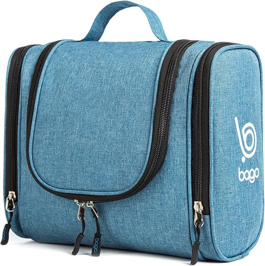 Bago Travel Toiletry Bag for Women and Men X-Large Waterproof Hanging Large Toiletry Bag for Bathroom and Travel Bag for Toiletries Organizer -Travel Makeup Bag (SnowBlue)