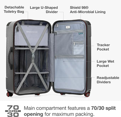 Traveler's Choice Maxporter II 30" Hardside Spinner Trunk Luggage, TSA Lock, Gray