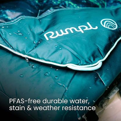 Rumpl Original Puffy Blanket - Warm, Water-Resistant Camping Blanket with 100% Recycled Synthetic Insulation, 52"x75", Original Puffy V2, Geo Cool