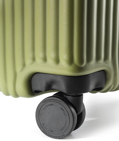 CRASH BAGGAGE Stripe Suitcase | Olive | 66L | 100% Polycarbonate, TSA-Approved Lock, 360° Spinning Wheels