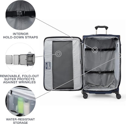 Travelpro Crew Classic Lightweight Softside Expandable Checked Luggage, 8 Wheel Spinner Suitcase, TSA Lock, Men and Women, Checked Large 29-Inch, Patriot Blue