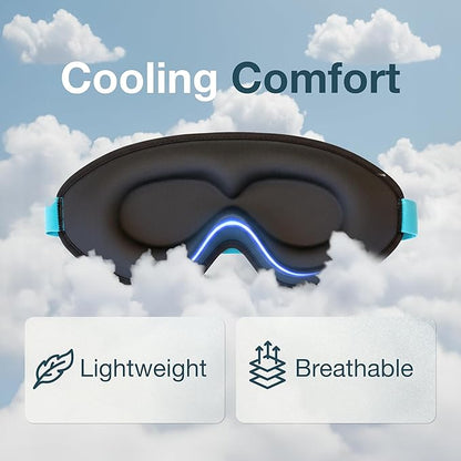 MyHalos® Sleep Mask – 3D Blackout Eye Mask for Women & Men, Side Sleepers, Zero Pressure Memory Foam Eyelash Friendly, Breathable, Sleep Aid for Travel, Shift Work, Light Sensitivity Relief