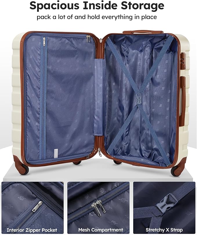Suitour Luggage Sets 2 Piece with Spinner Wheels,Hard Shell 20 Carry on Suitcase and 28 inch Luggage with Spinner Wheels Suitcase Set with TSA Lock(20in/28in)