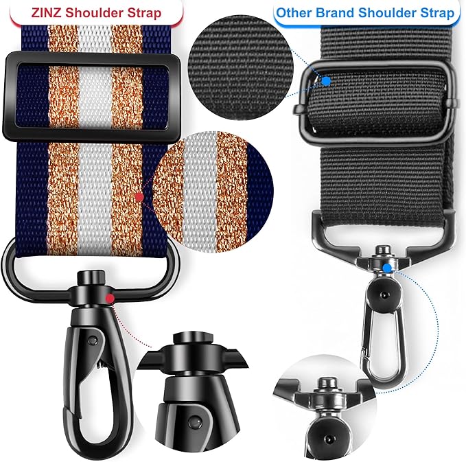 ZINZ 79.5" Universal Strap with Ultra-Thick Fixed Breathable Pad - Adjustable Heavy-Duty Shoulder Strap for Laptop, Crossbody, Luggage, Gym, Camera Bag and More - TH01B06