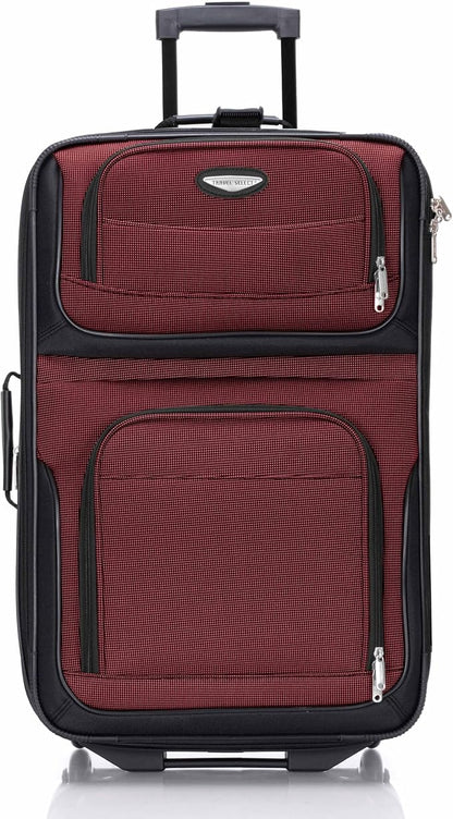 Travel Select Amsterdam Softside Expandable Luggage with Rolling Wheels, Burgundy, 4-Piece Set (15/21/25/29)