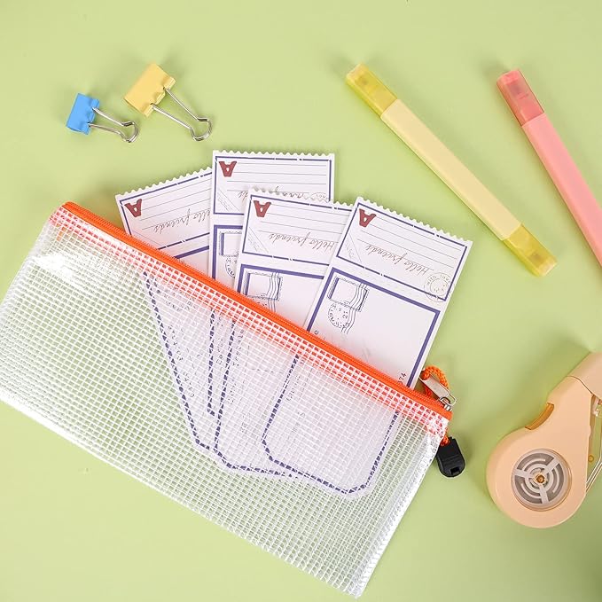 EOOUT 72pcs Pencil Pouches, Small Mesh Zipper Pouch, 16 Colors, 9.5x4.5 Inches for Bills, Cash, Cosmetics, Travel Storage, School and Office Supplies Organization