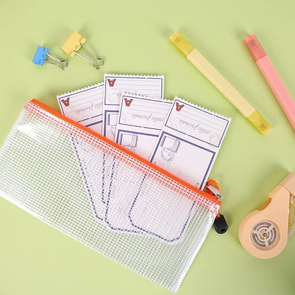 EOOUT 72pcs Pencil Pouches, Small Mesh Zipper Pouch, 16 Colors, 9.5x4.5 Inches for Bills, Cash, Cosmetics, Travel Storage, School and Office Supplies Organization