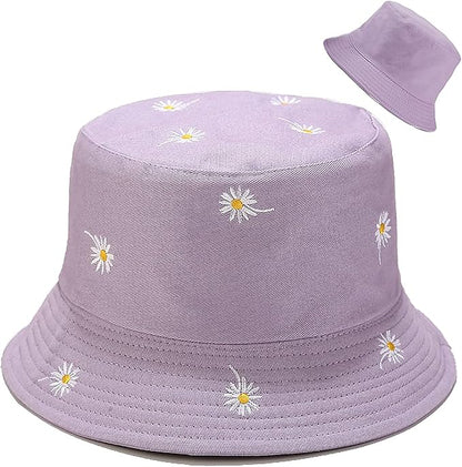 XYIYI Cute Bucket Hat Beach Fisherman Hats for Women, Reversible Double-Side-Wear