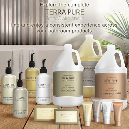 Terra Pure Spa Collection 1 Liter Conditioner Refill Bag For Soap Dispensers | Bulk Toiletries for Vacation Rentals, and Home Bathroom Showers | Green Tea Lemongrass | Single