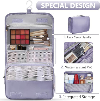 8 Set Packing Cubes for Travel, Gifts for Women Mom,Anti-Tearing Suitcase Organizer for Luggage with Shoe & Hanging Toiletry Bag,OlarHike Vacation Essentials & Accessories for Cruise Ship, Purple Gray