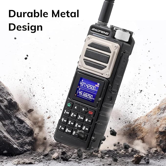 BAOFENG UV-25 Tri-Power Ham Radio Handheld, 10W Long Range Two Way Radio, UHF VHF AM FM Air NOAA Multi-Band Receiver, with 5200mAh Battery, Gooseneck ANT & Whip ANT, Tactical Speaker Mic, 2Packs