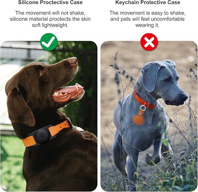 for Airtag Dog Collar Holder 2 Pack,Waterproof Dog Collar Holder for Apple AirTag, Silicone Air Tags Case for Dog Collars(Black)