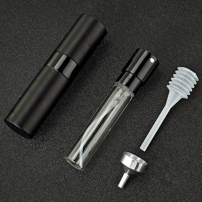 LISAPACK 8ML Atomizer Perfume Spray Bottle for Travel, Empty Refillable Cologne Dispenser, Portable Sprayer for Men and Women (Gloss Black)