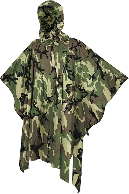 onewind Hooded Rain Poncho, Silnylon Rain Coat Versatile Survival Shelter Waterproof Breathable Lightweight Poncho