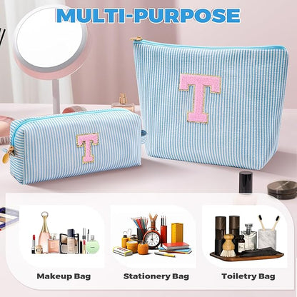 Teacher Appreciation Gifts,Thank You Gifts from Students,Birthday Teacher Retirement Gifts for Women,Teachers Day Gift Ideas,Makeup Bag Set Cosmetic Bag - Blue,T