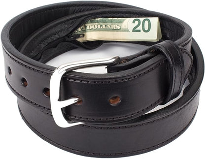 Hidden Money Pocket Travel Leather Belt
