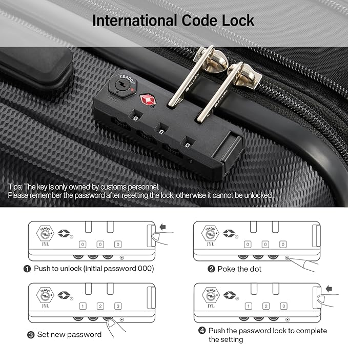 Hanke Expandable Hardshell Luggage Sets 3 Piece Extra Large Suitcases with Lock,28 Inch Luggage with Spinner Wheels, PC Travel Suitcase for Women Men 20 24 29Inch,Jet Black