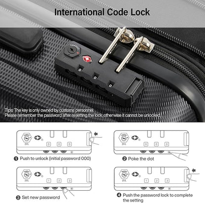 Hanke Expandable Hardshell Luggage Sets 3 Piece Extra Large Suitcases with Lock,28 Inch Luggage with Spinner Wheels, PC Travel Suitcase for Women Men 20 24 29Inch,Jet Black