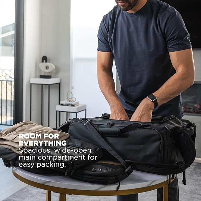 NOMATIC 30L Travel Bag- Convertible Duffel/Backpack, Carry-on Size for Airplane Travel, Everyday Use Laptop Bag,TSA Compliant