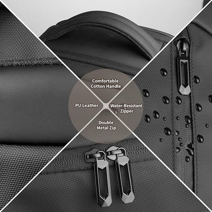 Laptop Backpack for Men, 17 Inch Business Travel Backpack with USB Charging Port, Water Resistant Computer Backpack Bag for Work/Office/Commuter/College-Black