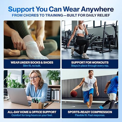 Modvel Foot & Ankle Brace Socks for Sprained Ankle Compression Sleeve - Foot Support for Women & Men - Tendonitis & Arthritis Ankle Brace Sports Running, Torn Ligaments & Women Stabilizing Ankle Wrap