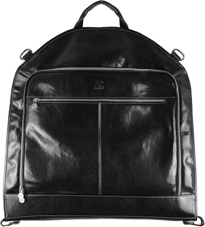 Leather Garment Bag Suit Carrier Slim Carry-on Garment Dress Protection Bag
