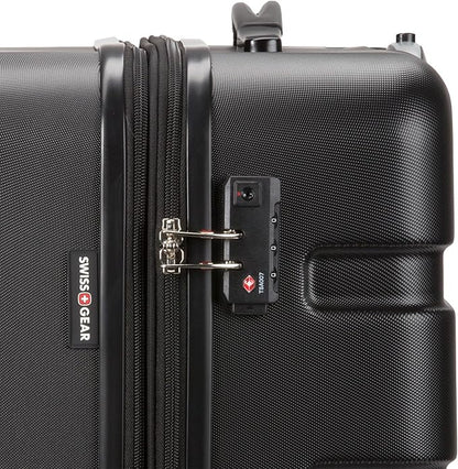 SwissGear 7366 Signature Hardside Expandable Luggage with Spinner Wheels, TSA Lock, Black, Checked-Large 27-Inch