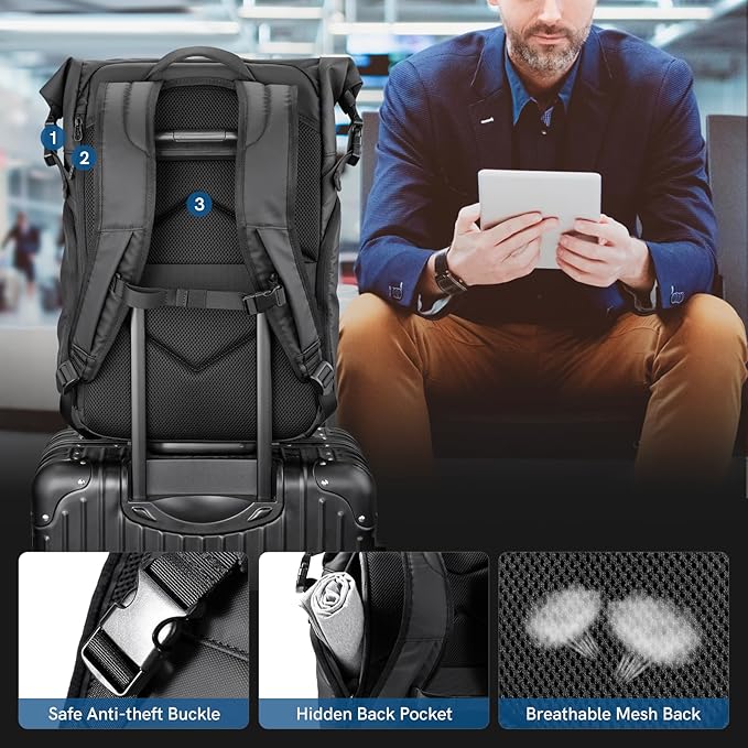 Kingsons Travel Laptop Backpack，Anti Theft Business Backpack for Men Womens Lightweight Waterproof Backpacks Computer Bag Fits 15.6 Inch Laptop and Notebook