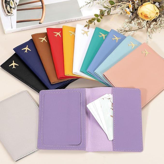 uxcell Passport Cover Holder, Waterproof PU Leather Passport Cover Card Protector Sleeve for Women & Men Document Organizer Travel Accessories for Anniversary Wedding Gift, Grey