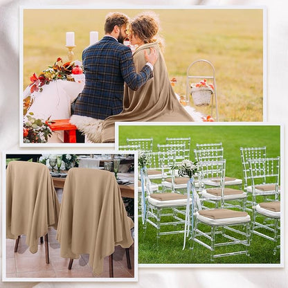 Kinlop Fleece Blanket Bulk 60 x 50 Inch Soft Lightweight Fleece Cozy Blanket Warm Throw Plush Pet Throw for Bed Couch Sofa Home Office Wedding Gifts Travel Camping(Khaki,40 Packs)