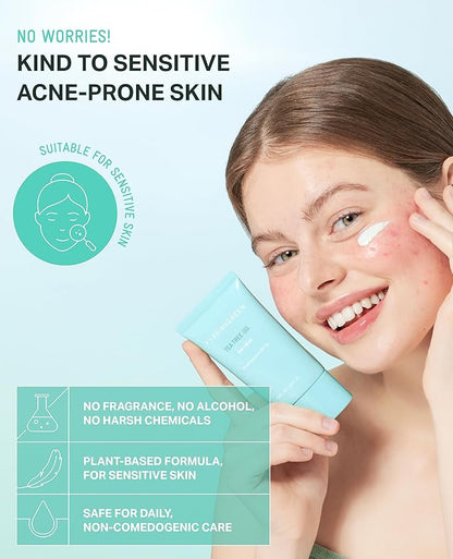 BRING GREEN Tea Tree CICA Mineral Sunscreen SPF 50+ PA++++ | Non-Nano Zinc Oxide Face Sun Lotion, Reef Safe Korean Sunscreen for Sensitive Skin, Oil-Free, 1.69 fl. oz