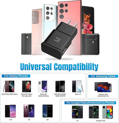 Fast Charging Block for Samsung Android USB Wall Charger Plug Adapter for Samsung Galaxy S24/ S23 S22/ S21/ S20/ S10/ S10e/ S9 Plus/ S8 / Note 10/ Note 9/ Note 8/ LG G5 G6 G7 3Pack