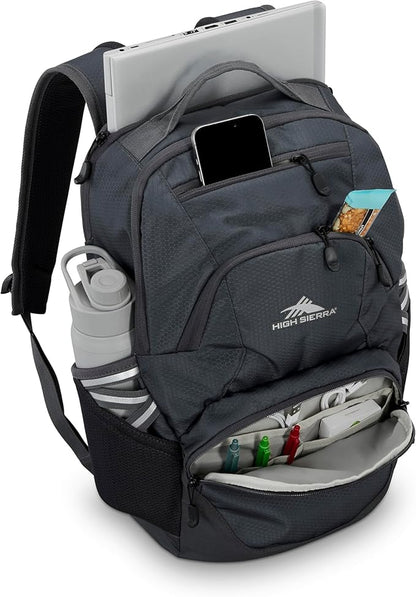 High Sierra Swoop SG Backpack, Travel or Work Laptop Bookbag with Drop Protection Pocket, and Tablet Sleeve, One Size, Mercury