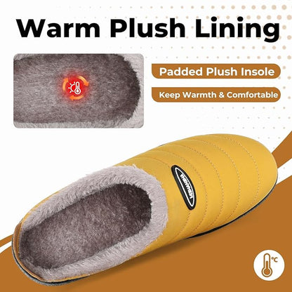 Mishansha Mens Womens House Slippers Warm Fur Lined Winter House Shoes Slip on Cozy Indoor Outdoor Slipper
