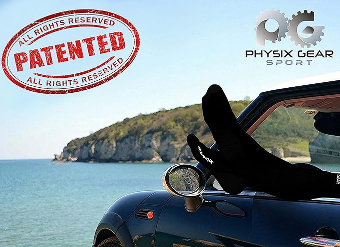 Physix Gear Compression Socks 20-30 mmHg - Men & Women - Running, Nurses, Shin Splints, Flight, Travel