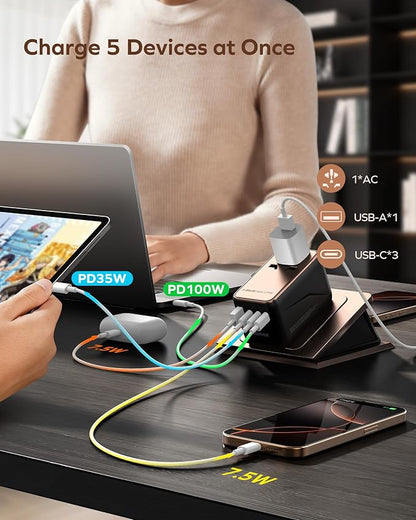 MOMAX Universal Travel Adapter, 170W GaN International Power Adapter, 3 USB-C 1 USB-A, Worldwide Travel Plug Adapter, International Power Adapter for Most Europe, USA, Japan, Australia (Type C/A/G/I)