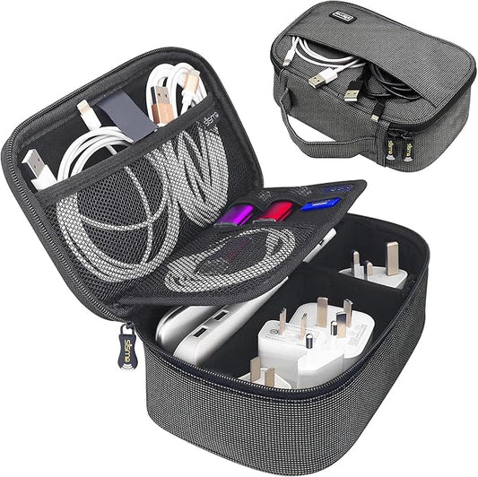 sisma Travel Electronics Organizer Tech Accessories Case Small Carrying Bag for Charging Cables Phone Chargers USB Plugs Power Cords Earbuds Adapter - Special Edition