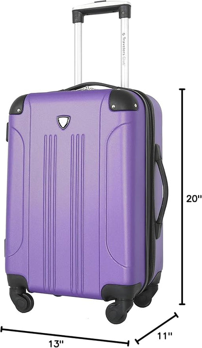 Travelers Club Chicago Hardside Expandable Spinner Luggage, Purple, 20" Carry-On