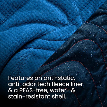 Rumpl Fleece Puffy Blanket with Fleece Liner and Weather Resistant Shell, 1-Person, Deepwater