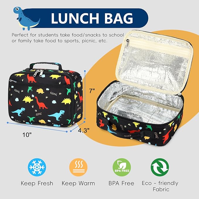 CAMTOP Backpack for Kids, Boys Girls Preschool Backpacks with Lunch Box Toddler Kindergarten School Bookbag Set