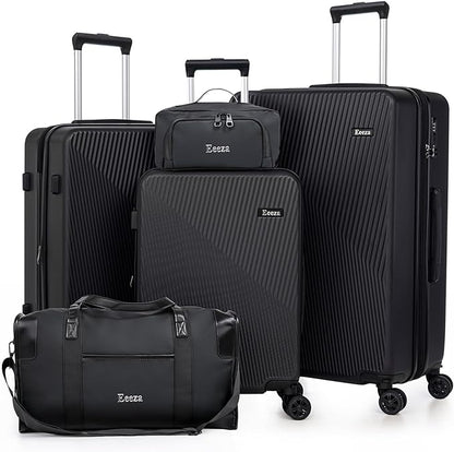 Expandable Luggage Sets 5 Piece,Suitcases with Detachable Wheels,ABS Hard Case Luggage with TSA Lock Spinner Wheels,Carry On Luggage Set