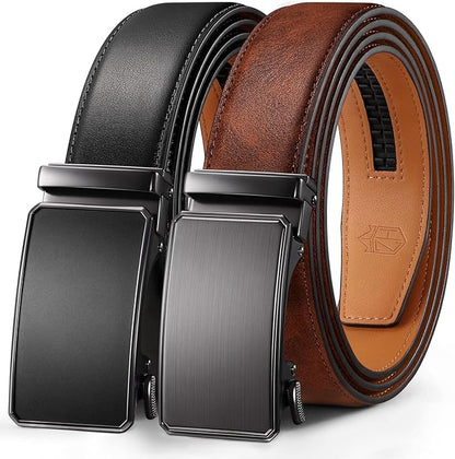 Zitahli Mens belt 2 Pack - Men Leather Belt Design for Work Business and Casual Golf Jeans-Men's Accessories Gifts for Men