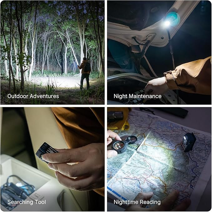 OLIGHT Oclip Ultra EDC Flashlight Clip-on Light, 530 Lumens Rechargeable with Type-C Charging, Combines Floodlight, Spotlight and UV, Triple Lights for Inspection and Work (Stars & Stripes Edition)