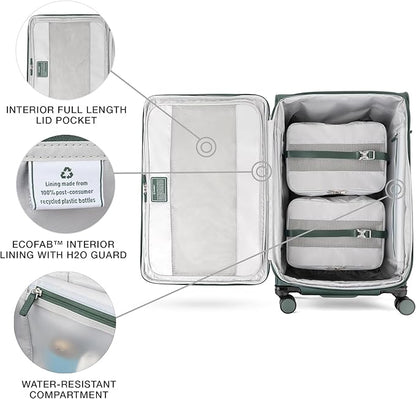 Travelpro VersaPack+ Lightweight Softside Expandable Checked Luggage, 8 Spinner Suitcase, TSA Lock, Men and Women, Checked Large 29-Inch, Desert Sage Green